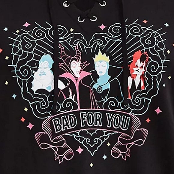 torrid Tops - Torrid LACE-UP SWEATSHIRT - DISNEY VILLAINS BAD Size 4